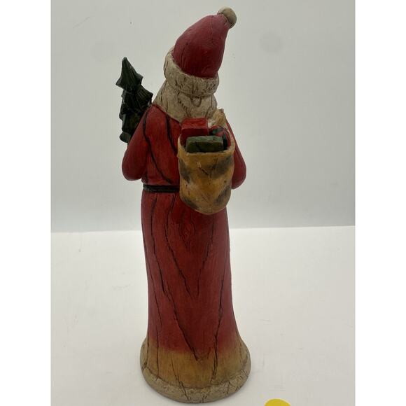 Vintage Resin Santa Figurine WB349 Red Coat Tree Gifts 8.5” Christmas Decor - Picture 4 of 7